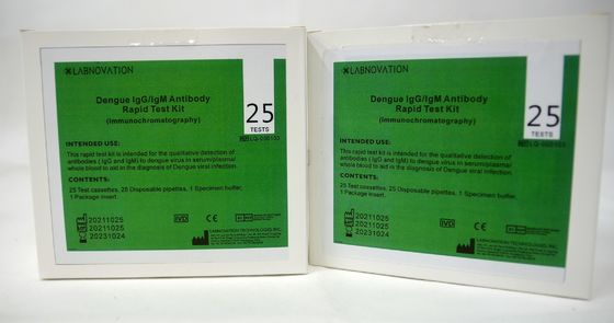 95% Dokładność Zestaw testowy 30ul przeciwciał IgG IgM do infekcji wirusowej dengi